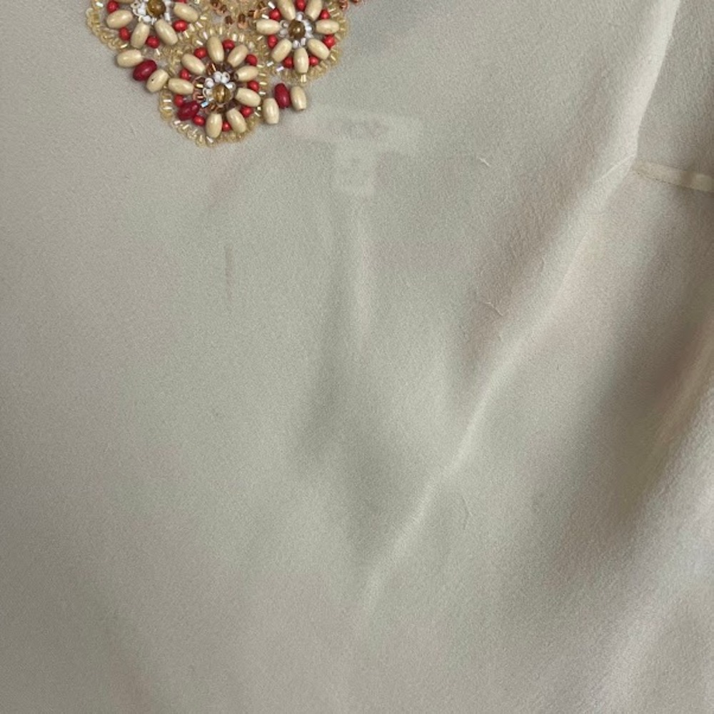 Vintage Y2K Cache 100% Silk Tank Top Womens M Beaded Boho Fairy Basics Delicate - Picture 6 of 14